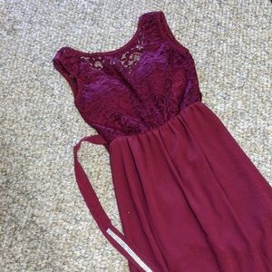 Burgundy Chiffon Gown